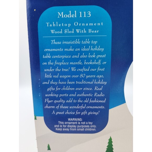 Christmas Radio Flyer Classic ORNAMENT Teddy Bear & Sleigh Holiday Model 113 NIB - Picture 10 of 12